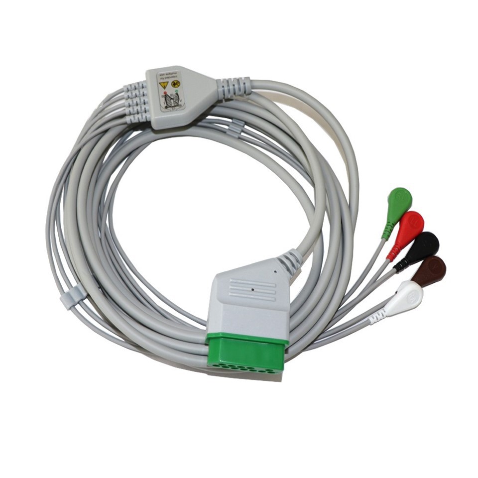 5 Lead Snap Type ECG Cable For Nihon Kohden