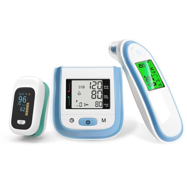 Blood Oxygen Monitor And Infrared Thermometer And Wrist Blood Pressure Monitor Family Package