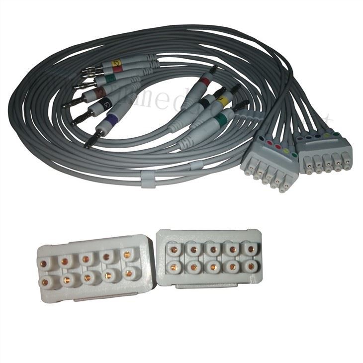 Kompatibel med GE MAC500 800 1200 1200ST 1600 Multi-Link Leadwire Set, Banana Ending, AHA.