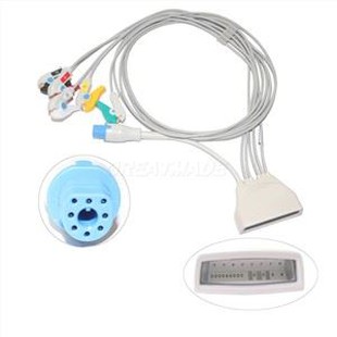 EKG 5-lead Grabber telemetrikabel plus Spo2 för HP MX40